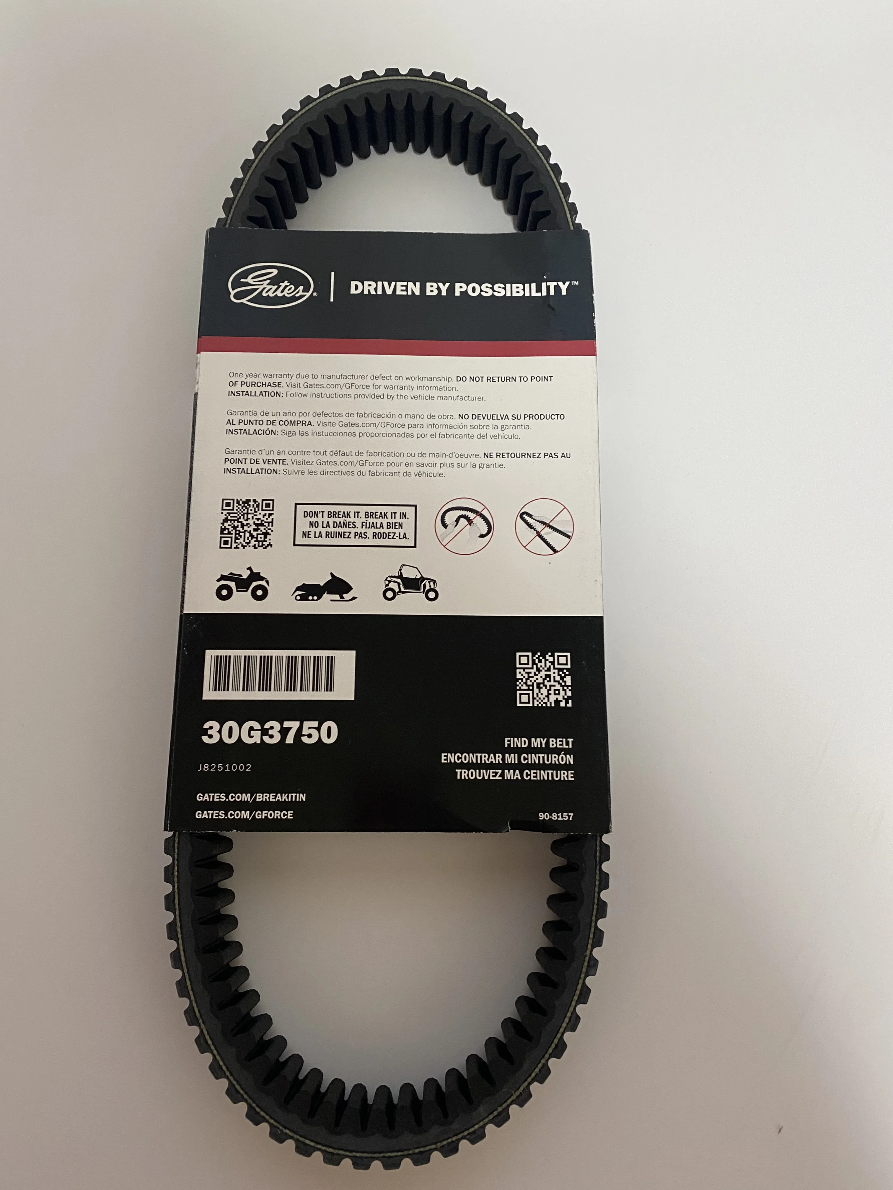 Gates for Bombardier Outlander 800 HO EFI 2006 G-Force Redline CVT Belt | 30R3750