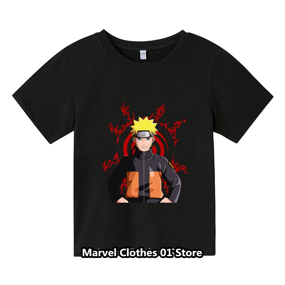 Anime Narutoes Cartoons Children T-Shirt Kawaii T Shirt Bandai Children Casual Clothes Tee Shirt Kid Girl Boy Fashion