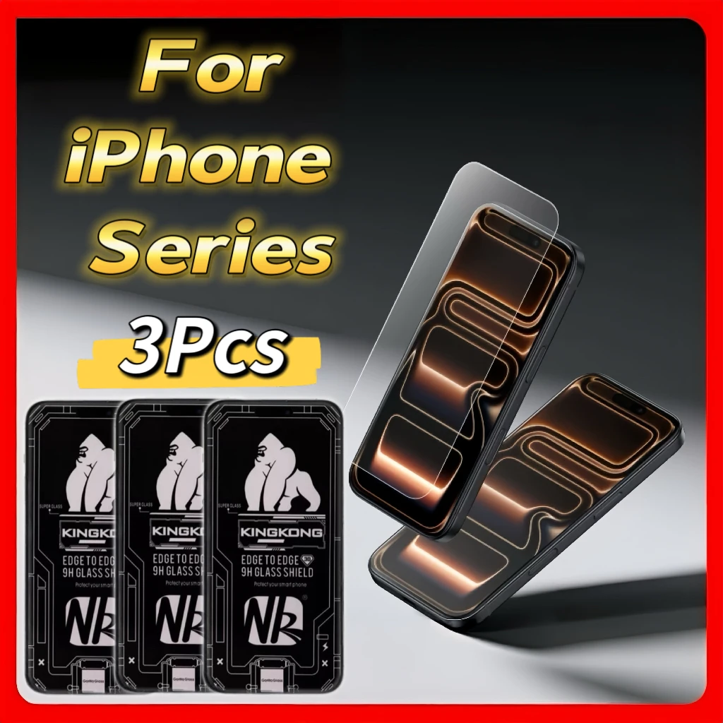 

HD Tempered Glass For iPhone 17 Air 16 15 14 13, 9H Hardness Full Cover Screen Protector 3Pcs