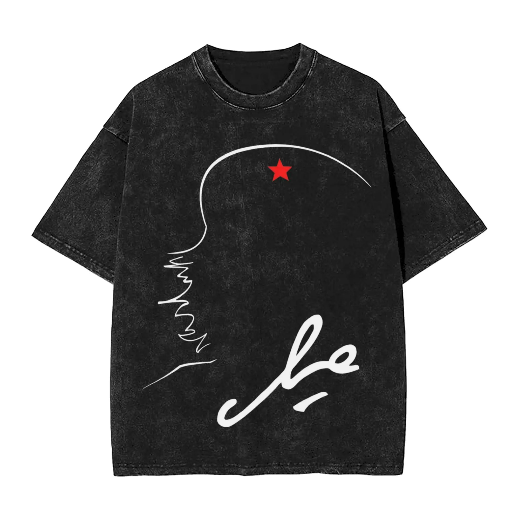 Che Guevara Cuban  T Shirts Hip Hop Washed Short Sleeve High Street T-Shirt  Novelty Men Women Streetwear Printed Tee Shirt