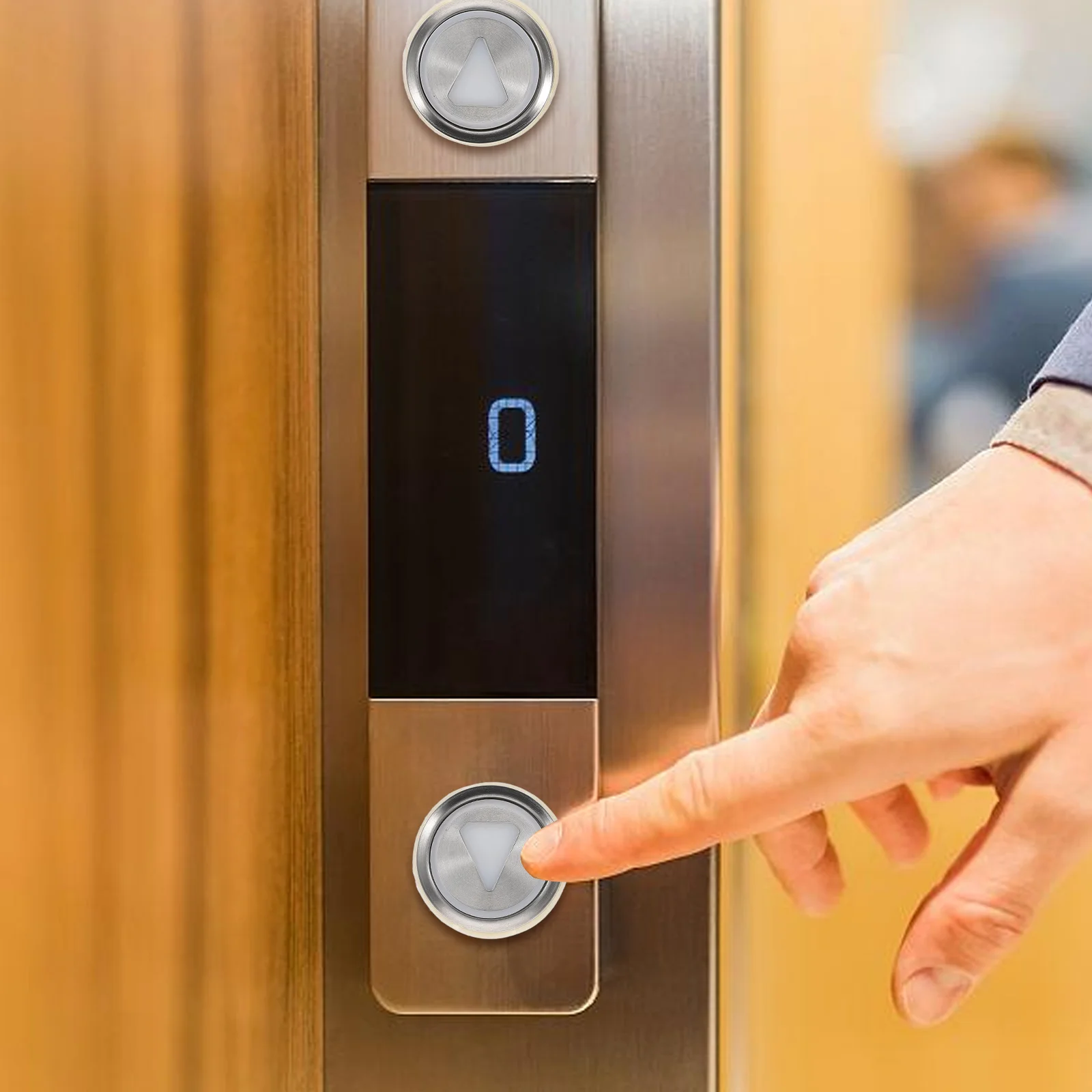 2 pçs botão do elevador de metal redondo kds50 luz branca aviso sino peças substituição acessórios do elevador