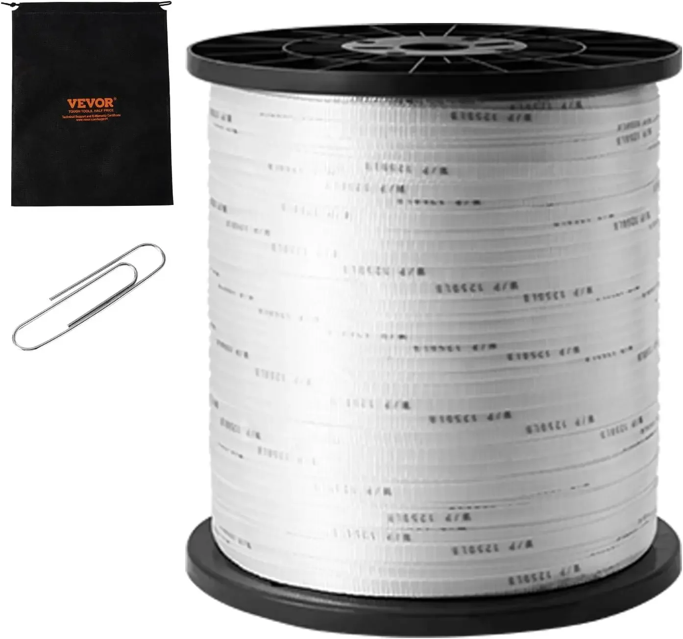 

Polyester Pull Tape, 1/2" x 5249' Mule Tape Flat Rope, 1250 lbf Tensile Capacity, Printed Webbing Cable Pulling Tape, White