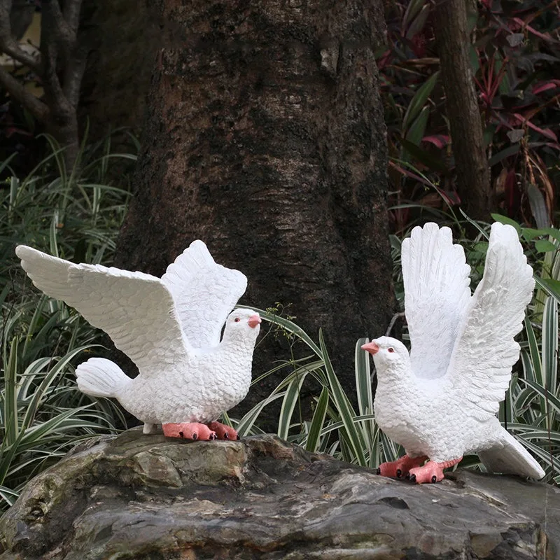Creative Resin Simulation Pigeon Ornament Outdoor Garden Forest Villa Courtyard Landscape Sculpture White Pigeon Decoration