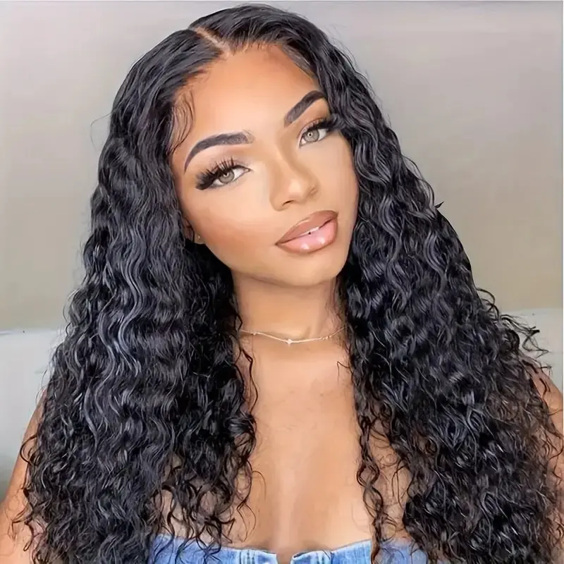 Rosabeauty Deep Wave 40 Inch 13X6 13x4 Lace Front Human Hair Wig 250% Density 5X5 Preplucked Glueless Curly Wig Full and Thick