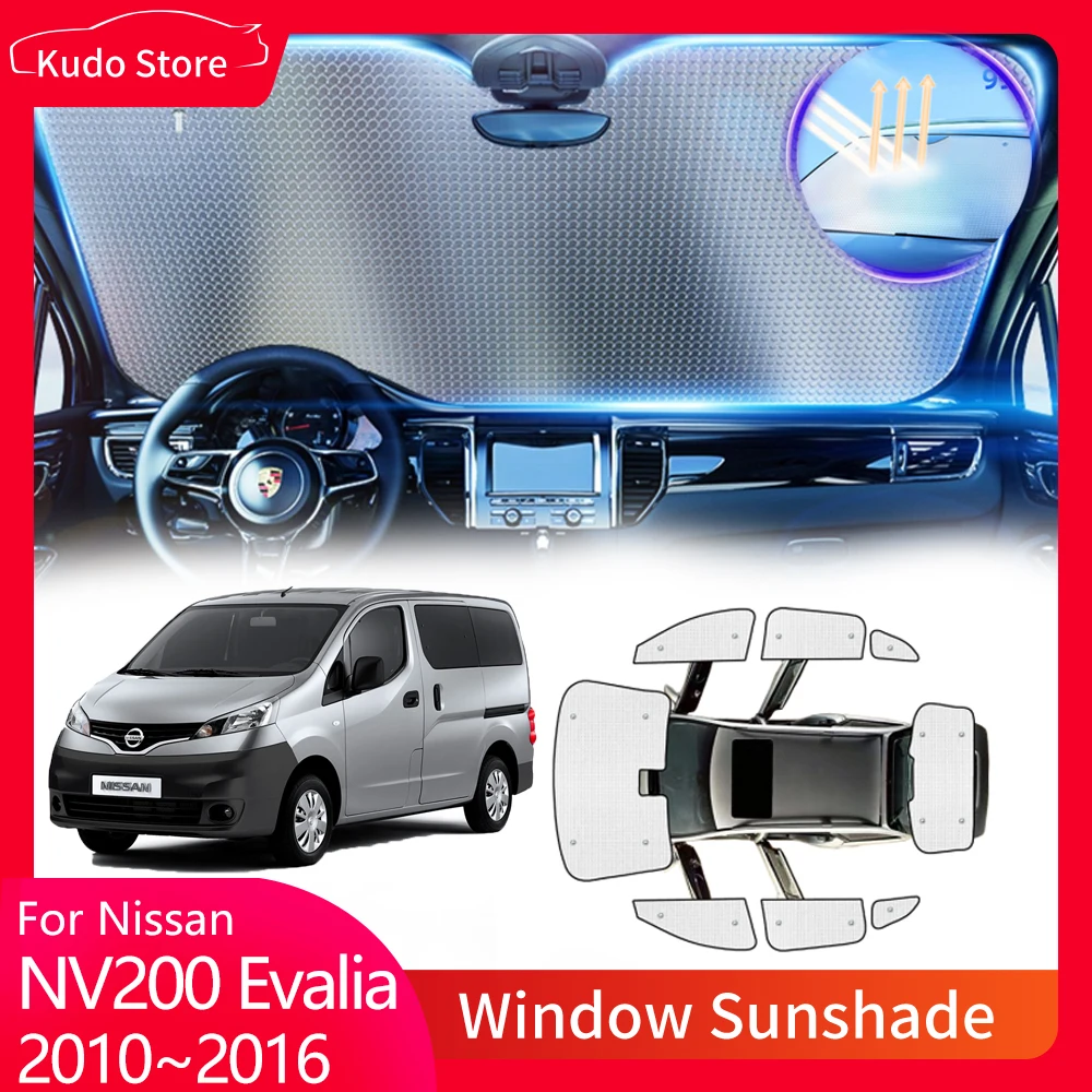 Volledige cover zonneschermen voor Nissan NV200 Evalia Vanette Chevrolet City Express M20 2010 ~ 2016 2011 2012 2013 2014 2015 Window Windscherm Visor Mat Accessorie