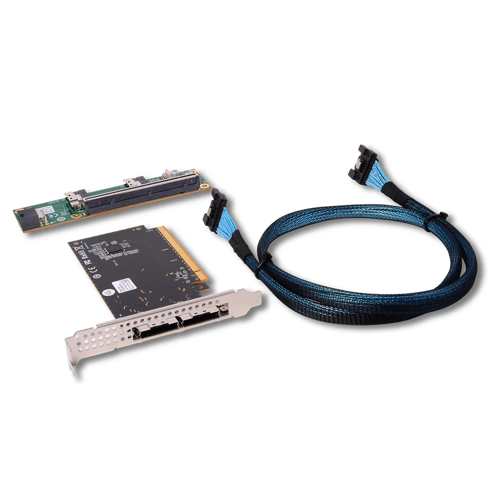 PCIe 4.0 5.0 16x To SlimSAS SFF-8654 Adapter Card Riser Motherboard MCIO Split Card Single Slot GPU External Expansion SFF8654