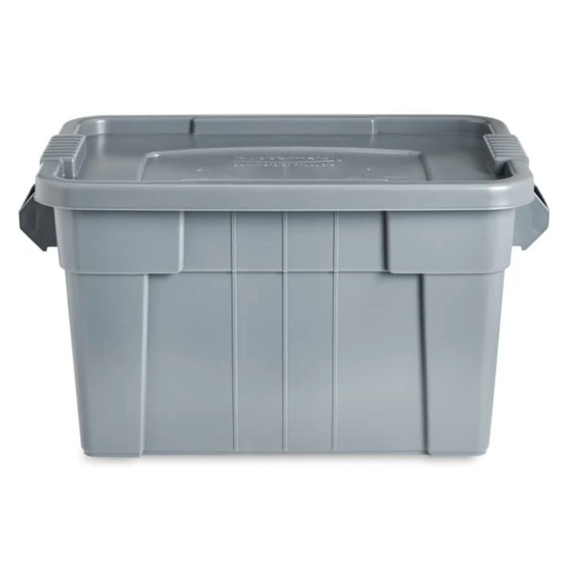 Commercial Products Brute Tote Storage Container With Lid, 20-Gallon, Gray, Pack of 1