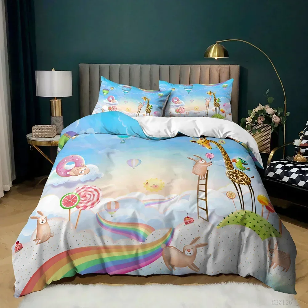 

New 3D Print Animal African Animal Comfortable Duvet Quilt Cover Pillowcase Bedding Set Children Bedroom Decoration Home Textile