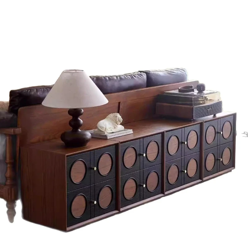 خزانة دلو على طراز العصور الوسطى خزانة دلو من الخشب الصلب أريكة جانبية لتناول الطعام خزانة جانبية لغرفة المعيشة