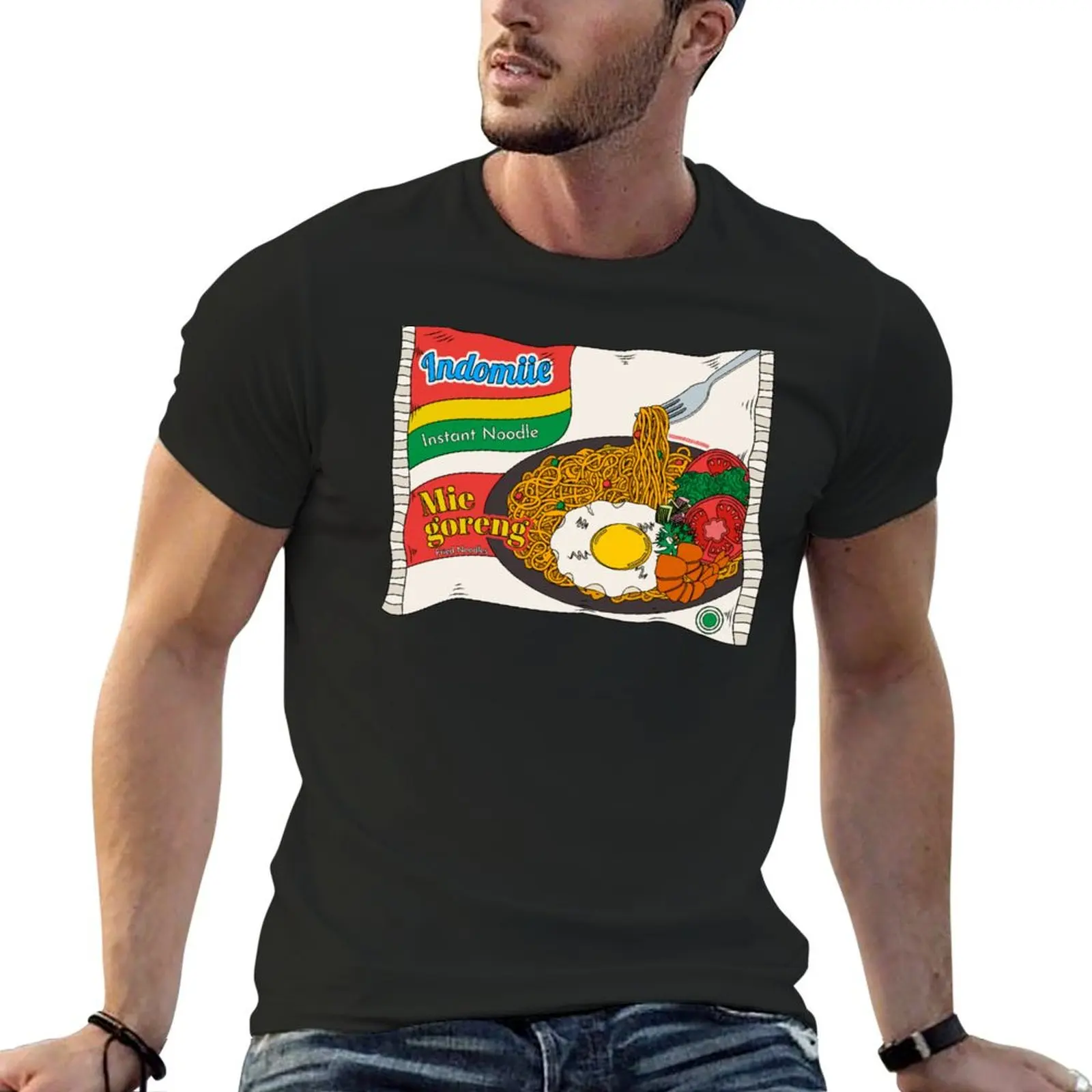 Indomiie Goreng - Pink - Fried Noodle - Mi Mie Goreng Warmindo T-Shirt graphic tee shirt sweat t shirts for men cotton