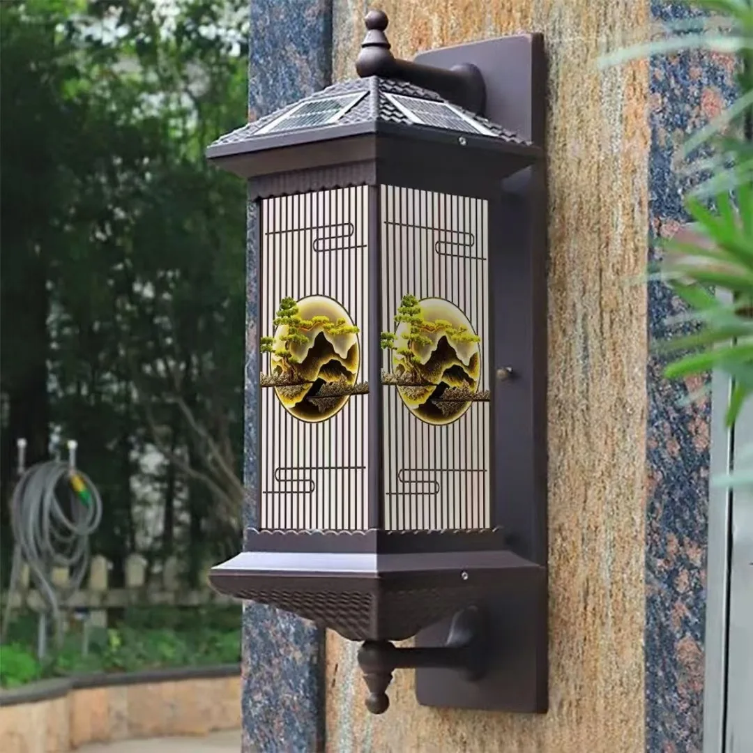 

YFY simple new Chinese-style outdoor villa courtyard gate, pillars on both sides, waterproof exterior wall