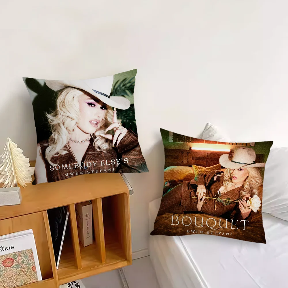 Singer Gwen Stefani Bouquet Pillow Case Sofa Living Room Bedroom Headboard Backrest Cushion Square Cushion Nap Time