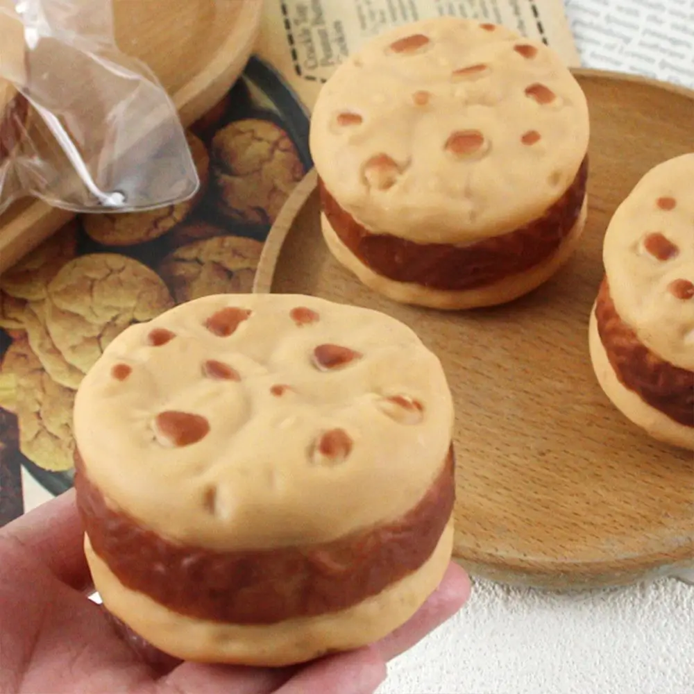New Slow-rebound Chocolate Cookie Squeeze Toy Hand Relax Handmade Crunchy Sensory Toy Soft Filled ASMR Hand Toy Anxiety Relief