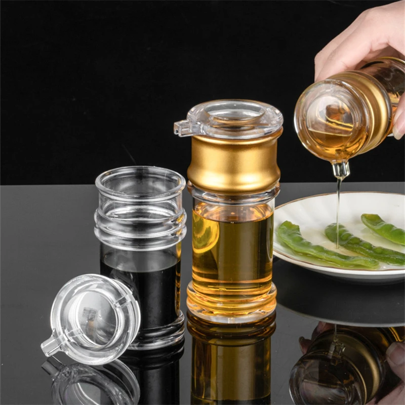 Clear Acrylic Seasoning Oil Bottle Portable Plastic Spice Jar Salt Shaker BBQ Pepper Dispenser Soy Vinegar Cruet Kitchen Tools