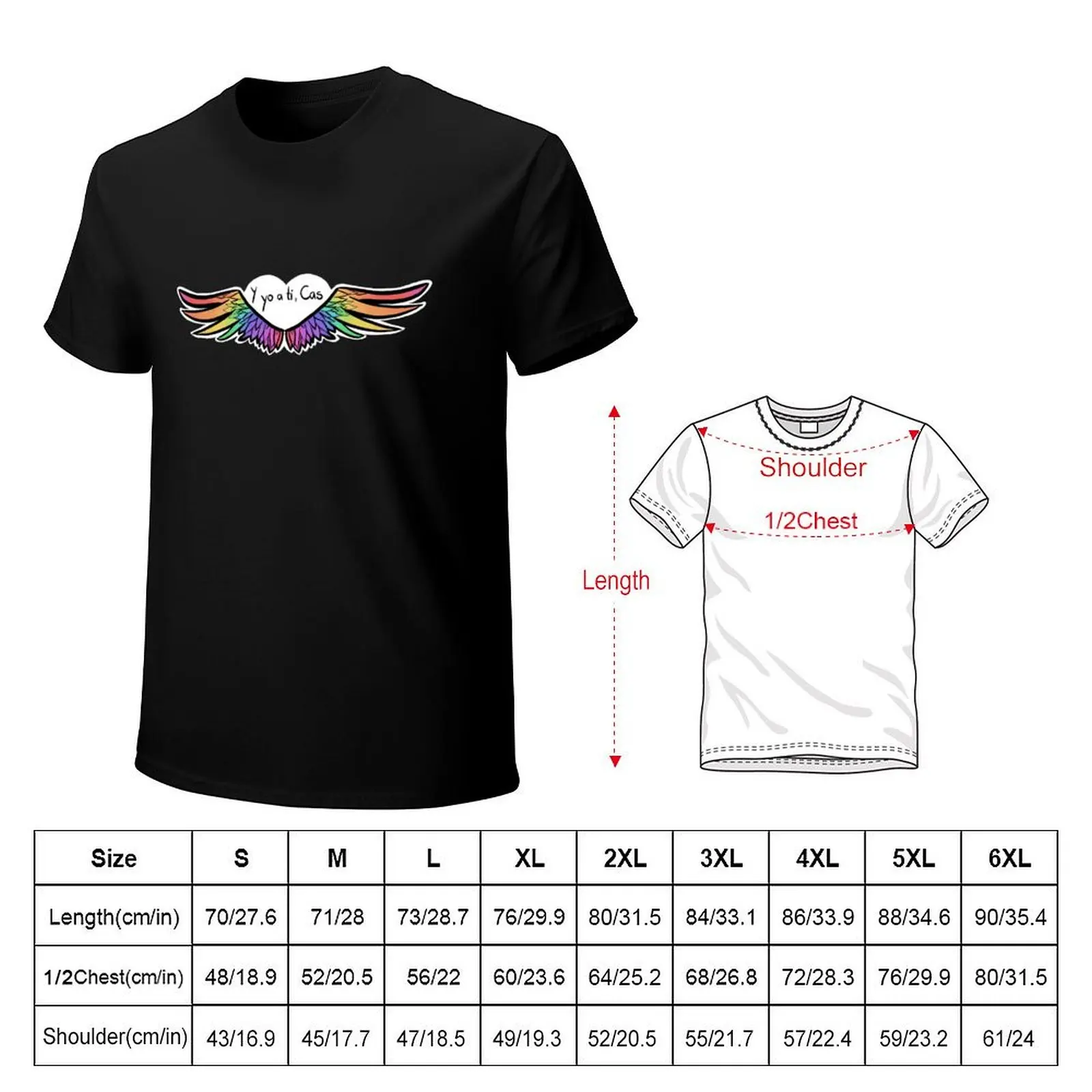 Y yo a ti cas Destiel rainbow wings T-Shirt Plus Size Lightweight Top