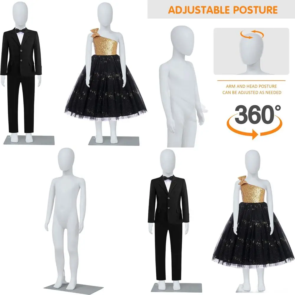 

43 Adjustable Kids' Full Body Mannequin for Boys & Girls Clothing, Ideal for Retail and Costume Shops
