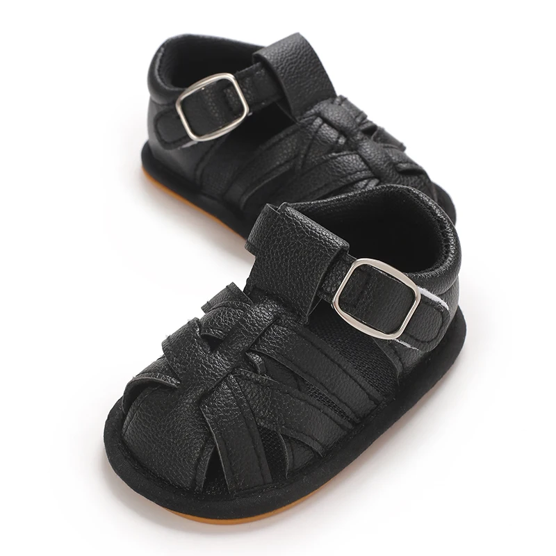 New 0-18M Newborn PU Rubber Hollow Breathable Soft Sole Anti slip Preschool Toddler Crib Summer Sandals Infant and Toddler Shoes