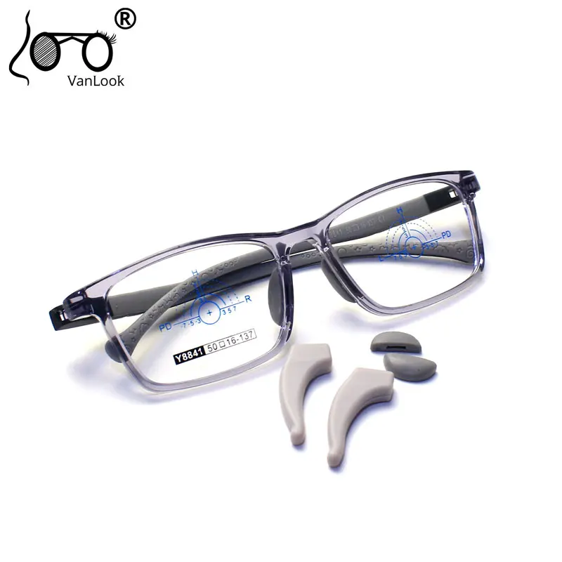 Oversized Frame Teenager Ultra Light Silicone Sports Eyeglasses Prescription Optical Glasses Spectacle With Non-Slip Ear Hooks