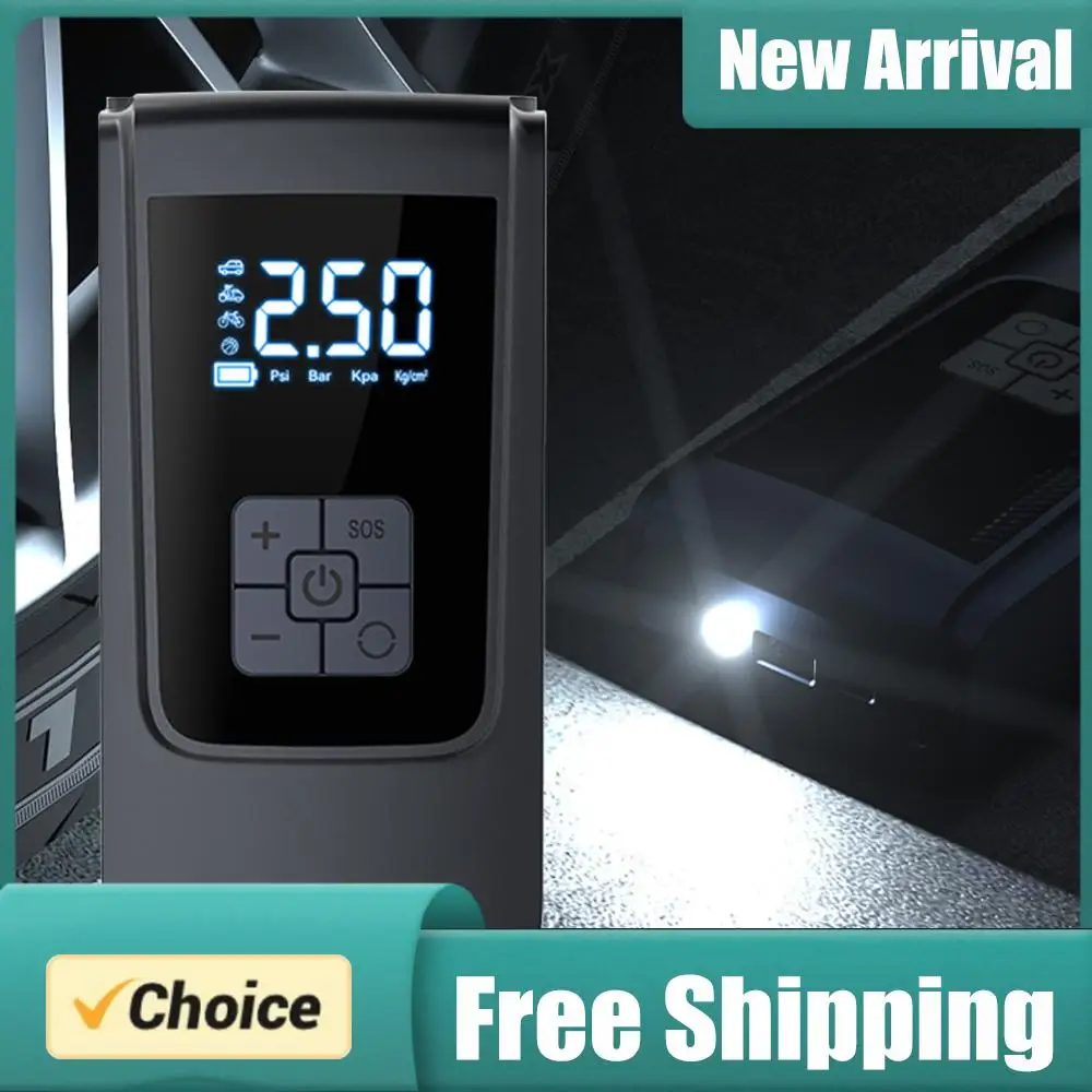 

Smart Air Compressor LED Light Electric Inflator Pump 7.4/12V Car Tire Inflator 150PSI 6000mAh Cordless Tire Pump for Motorcycle