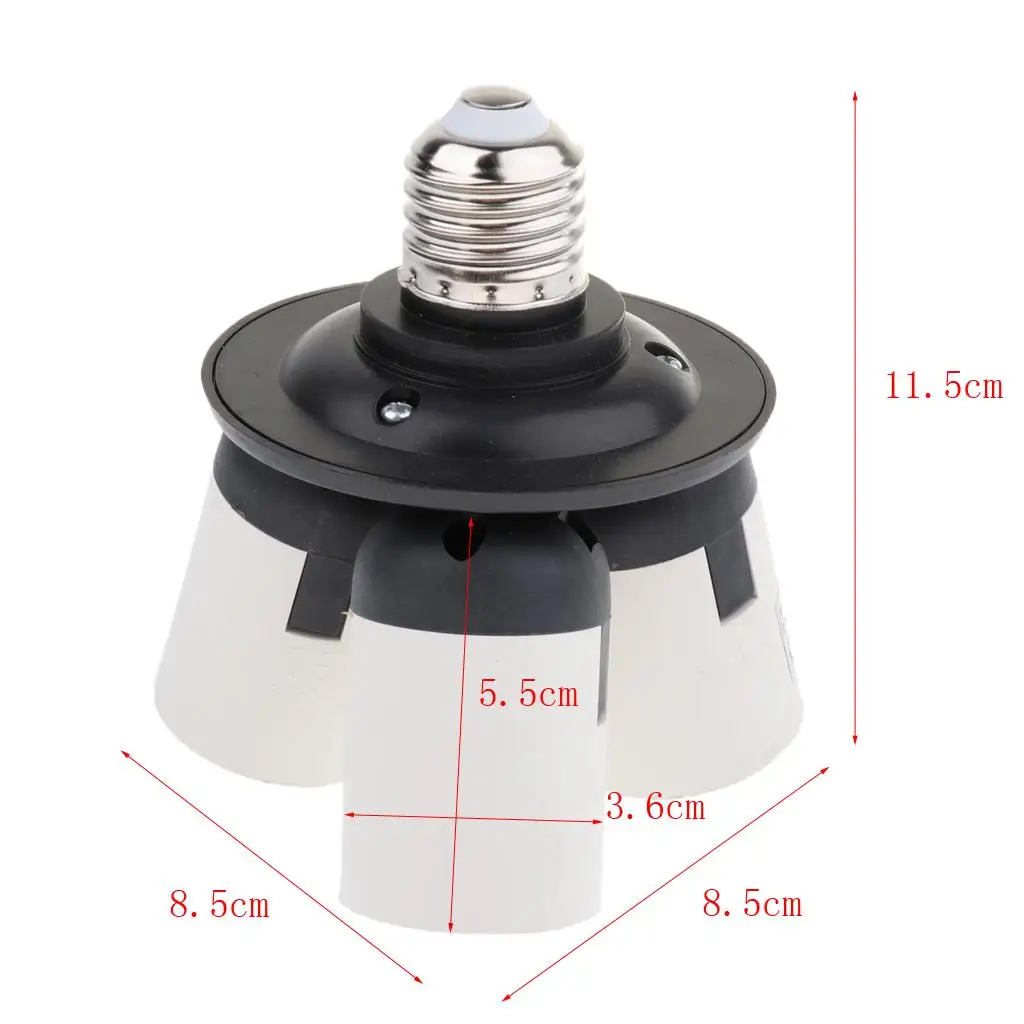 3-in-1 Adjustable Base Light Lamp Bulb Adapter Holder Socket Divider E27