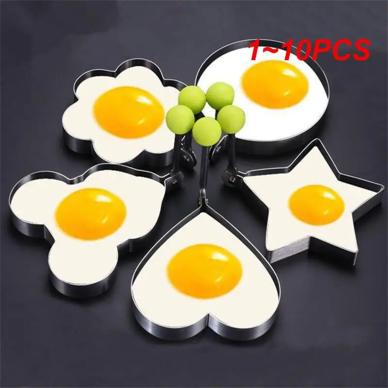 1~10PCS Stainless Steel Fried Egg Mold Pancake Shaper Frying Pan Omelette Mould Cake Bread Baking Moulds Ring Kitchen Frying Egg