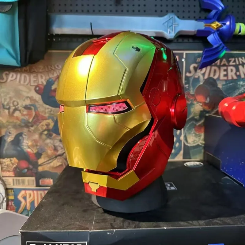 

Шлем Железного человека MK5, шлем Джарвиса, светящийся, с ручным открыванием и закрыванием, носимый, крутой, детский, маска для косплея для взрослых, рождественские игрушки