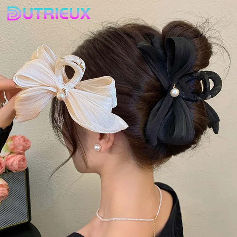 13Cm Gerimpelde Strikken Haarspeldjes Voor Vrouwen Haarspeld Doek Haarklauw Clip Haaraccessoires Mooie Meisjes Hoofddeksels