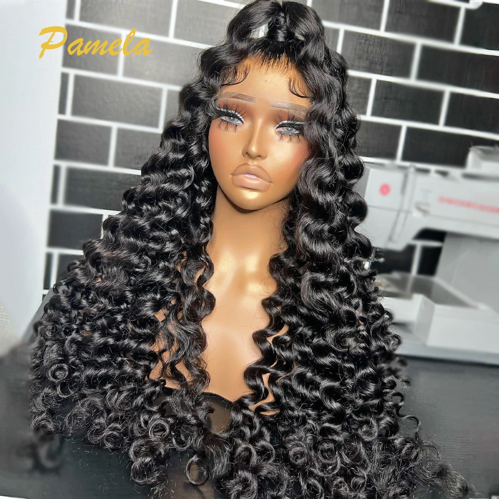 

Brazilain Hair Wigs 4x4 Transparent Lace Closure Wig 250% Density Deep Wave Pre Plucked Glueless Wig Human Hair Ready To Wear