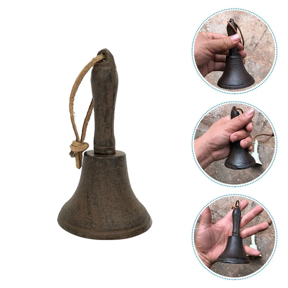 Iron Craft Handbell Vintage Small Bell for School Or Restaurant Use Portable Design with Clear Sound Ideal for Desk Decor and