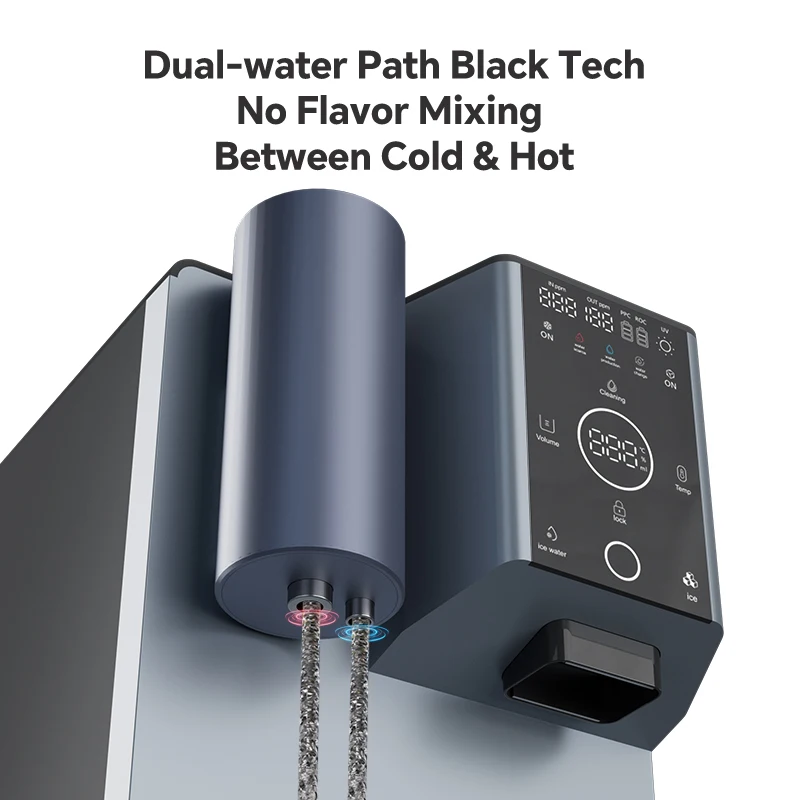 Electric Home Desktop Multifunctional RO Water Purifier Ice Making Hot Cold All-in-One Smart Countertop Water Dispenser