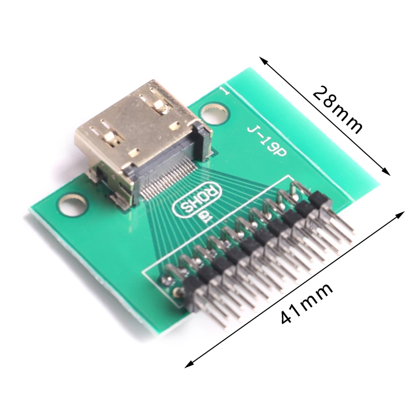 2Pcs HDMI 19Pin Test Socket Adapter Board Jack HDMI 19 Pin PCB Transfer Board Converter IC Socket