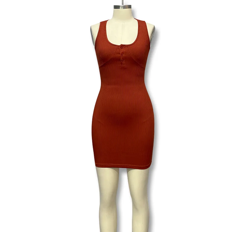 2025, Sommer-Damenkleid, ärmellos, schmale Passform, sexy Knopfpullover, V-Ausschnitt, schwarz, hohe Taille, Hüfte, Minivest, Rock