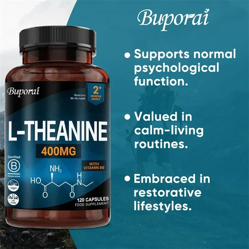 L-Theanine 400 ملغ - يقلل من التعب ويعزز إنتاج الطاقة، ويساعد على الاسترخاء، ويخفف التوتر والجهاز العصبي #5