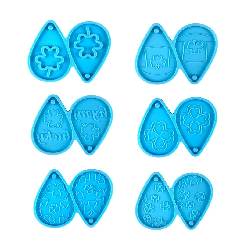 Shiny Glossy Tear Drop Earrings Mold Resin Silicone Mold for DIY Women Fashion Jewellery Clover Resin Mold Drop Shipping