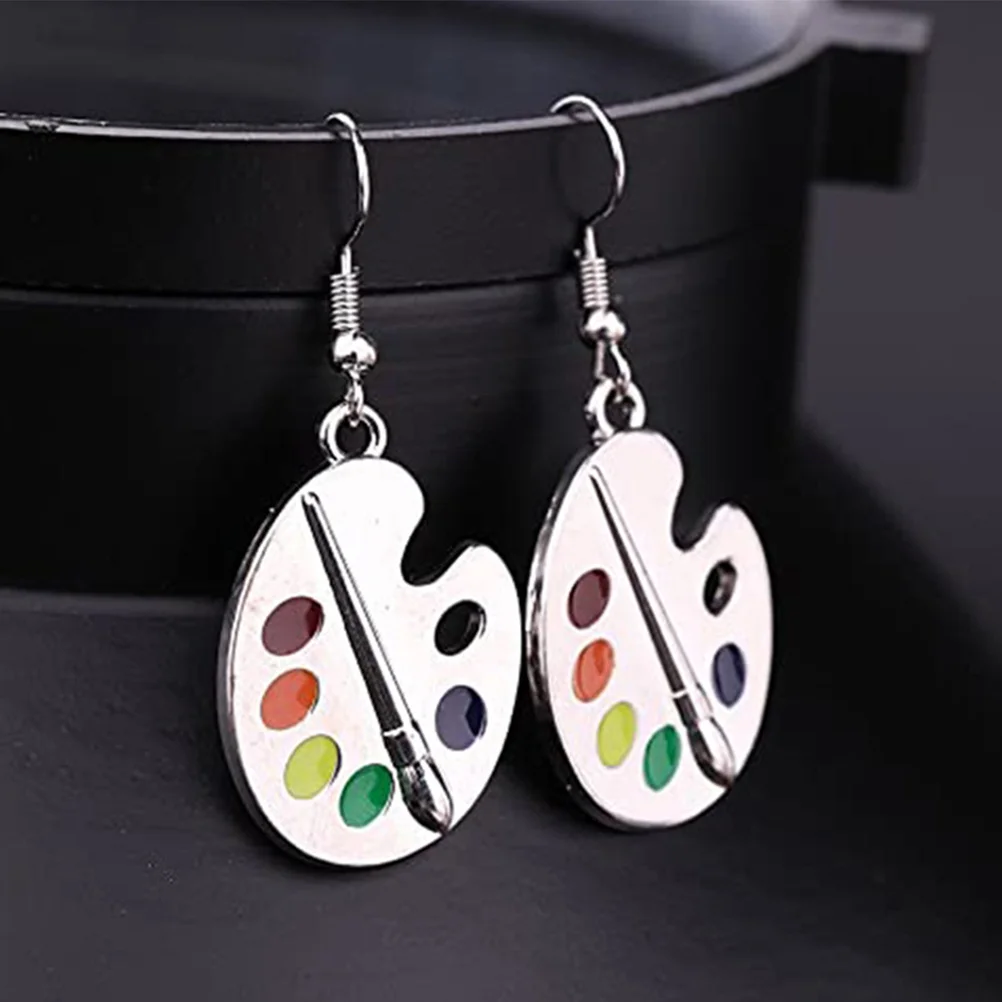 

1Pair Artist Paint Tray Dangle Earrings Colorful Paint Plate Drop Jewelry Gifts for Artists Teacher Jewelry Art Gifts for Women