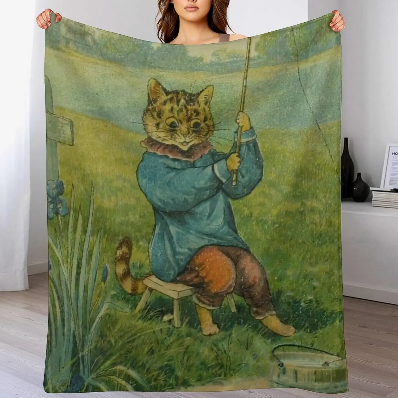 

cat paintings by louis wain Throw Blanket Ultra Soft Flannel Fleece Blanket for All Seasons