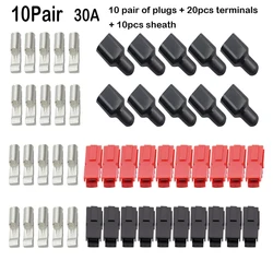 10 Pair 15A/30A/45A Amp Plug 600V For Anderson Powerpole Connector With Rubber Dust Cover Sleeves For Electric Equipments