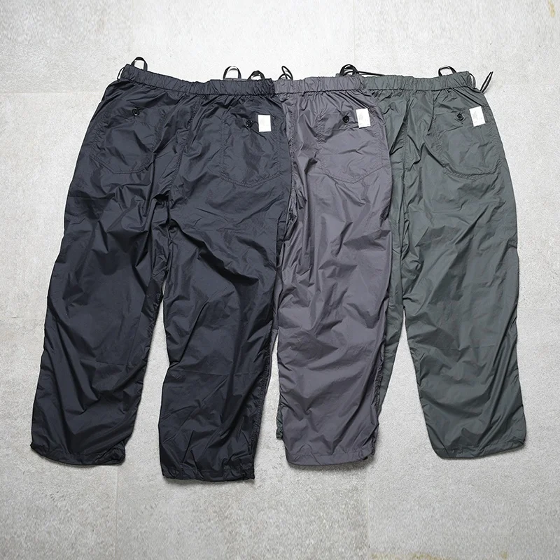 Ultra-Light Windproof Nylon Military Pattern Paratrooper Pants Loose Fit Casual Trousers Thin Fabric Outdoor Style Spring Summer