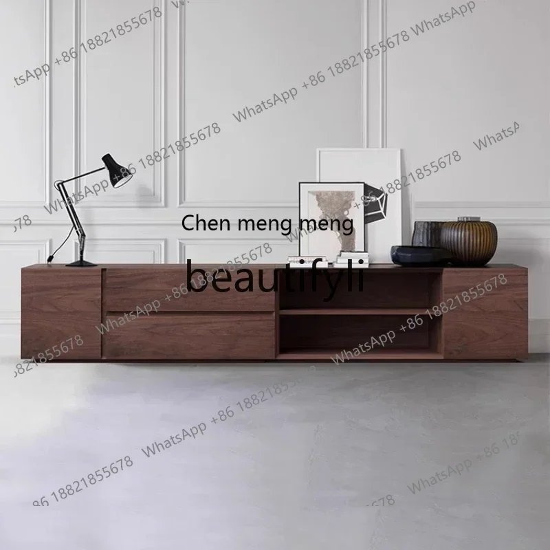 SS ss7486 North American black walnut module free combination TV cabinet living room Nordic storage floor cabinet