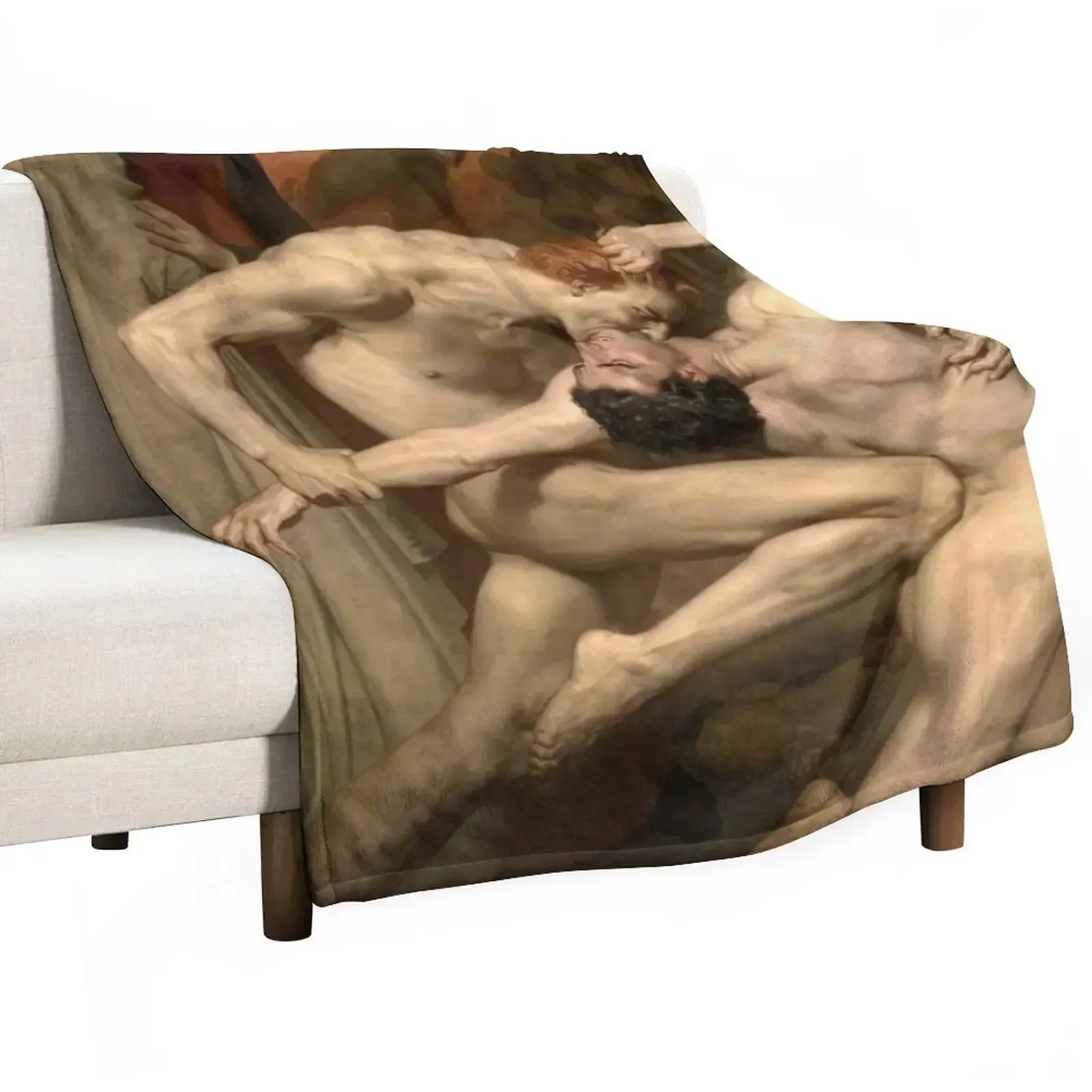 

DANTE AND VIRGIL - WILLIAM-ADOLPHE BOUGUEREAU Throw Blanket Decoratives Quilt Bed Cute Plaid Blankets