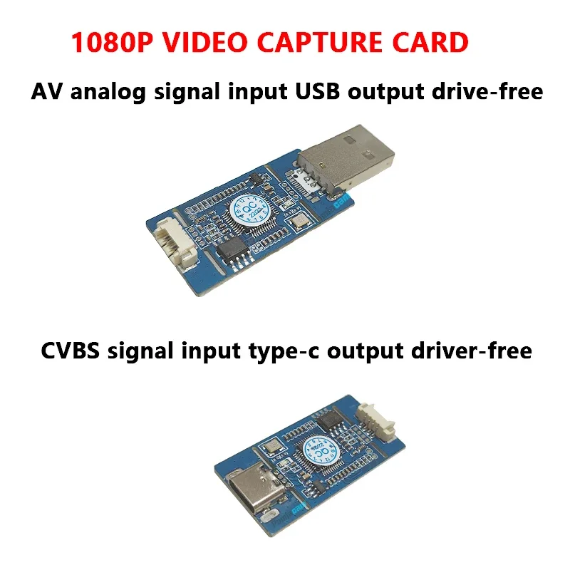 AV /CVBS /S-VIDEO Signal  CVBS To USB Capture To Digital USB ,TYPE-C Motherboard Module Driver-free 1080P Video Capture Card