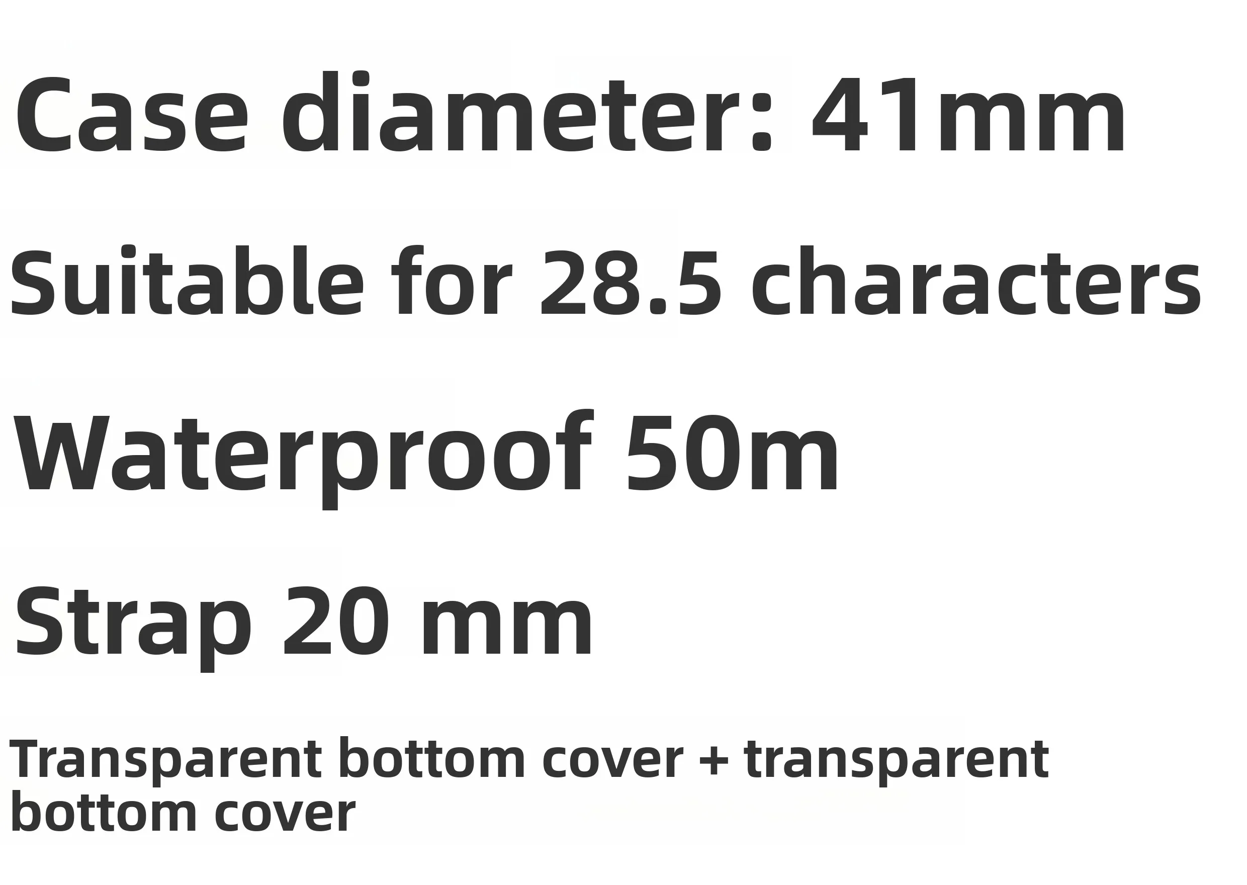 41 MM kast horlogeaccessoires roestvrijstalen band 50 m waterbestendig voor NH 35 36 saffierglas
