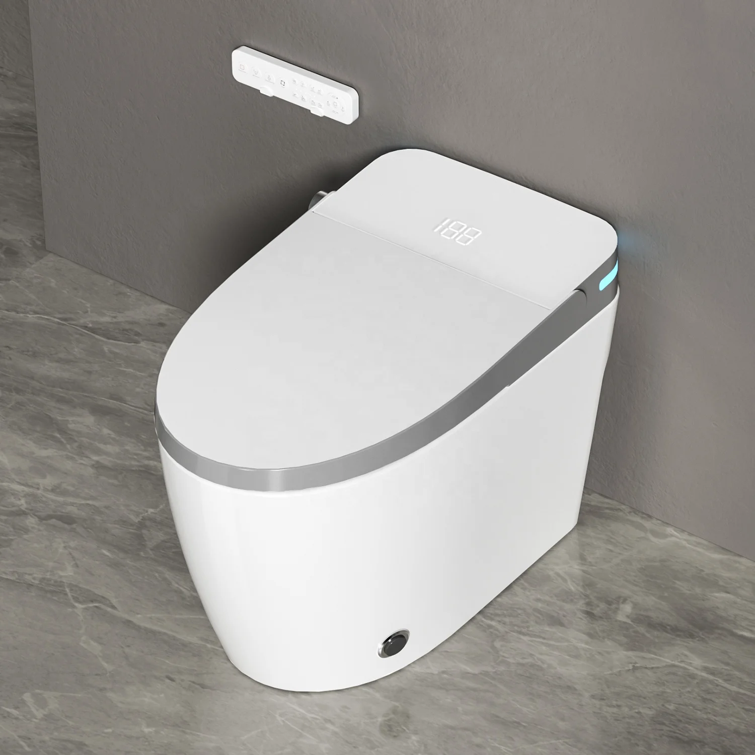 

Modern Heated Seat Foot Sensor Sanitary Ware Automatic Ceramic Bathroom WC Floor Mounted Smart Toilet with Tank