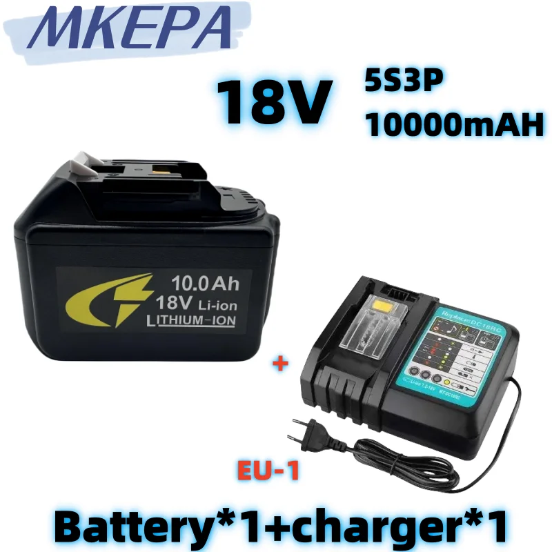 Imagem -05 - Bateria Recarregável com Led Substituição Li-ion Makita 18v 10000mah Lxt Bl1860b Bl1860 Bl1850 2a Carregador