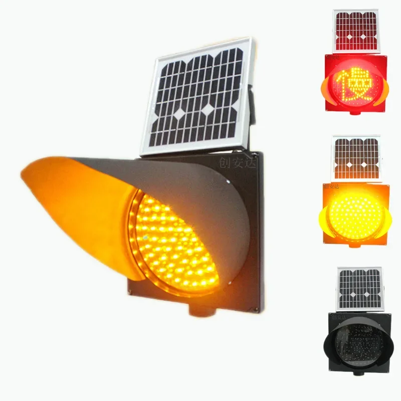 

Solar Yellow Flashing Light Yellow Flashing Red Slow Word Light Solar Traffic Light Intersection Warning Light