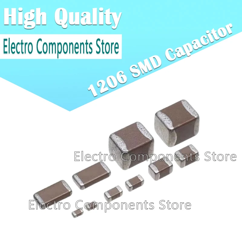 10PCS/Lot 1206 SMD Multilayer Chip Ceramic Capacitor NPO X7R 5% 333k 472k 56pF 124k 22PF 330PF 2KV 683K 68nF 250V  222K 2.2nF
