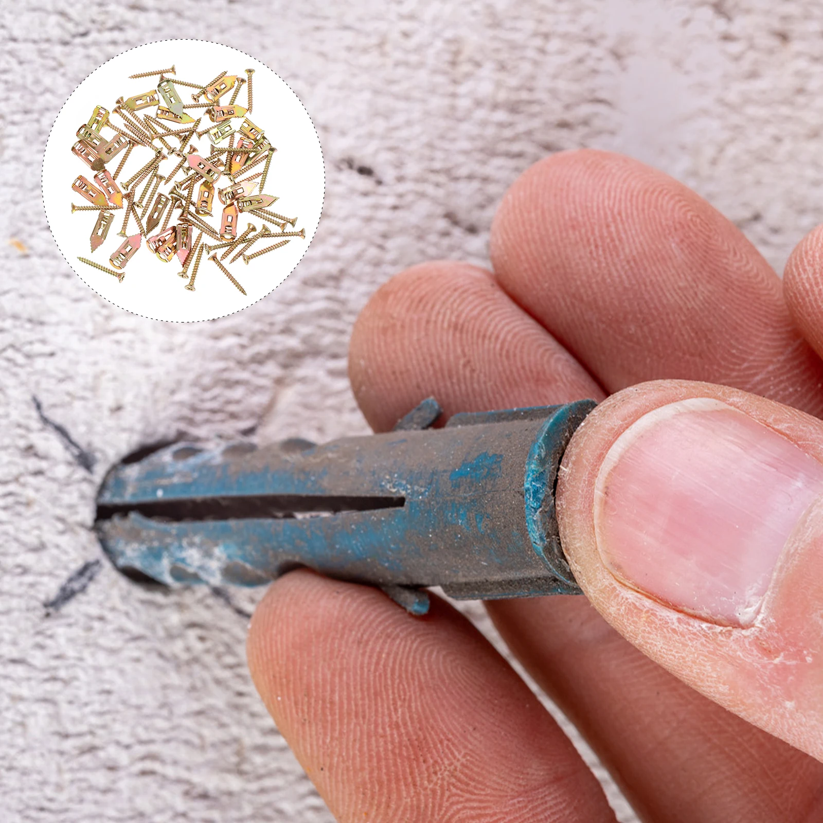

50pcs Steel Self-Drilling Expansion Metal Wall Anchors Drywall Hollow Screws Heavy-Duty Fixation Strong Load-Bearing Capacity
