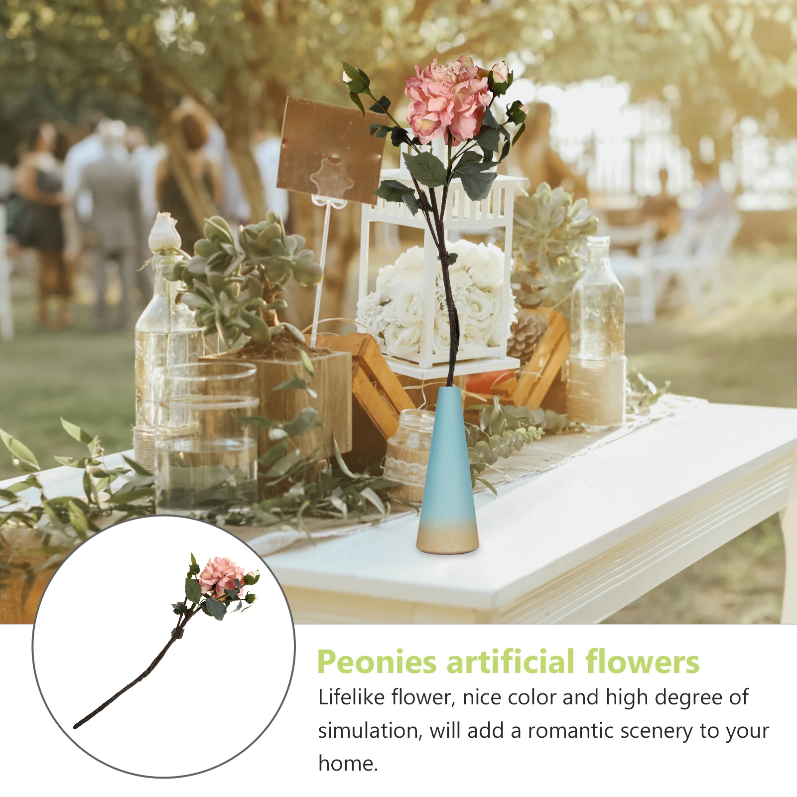 

Artificial Peony Flower Fake Heads Floral Arrangement Faux Flowers for Decorations Bouquet