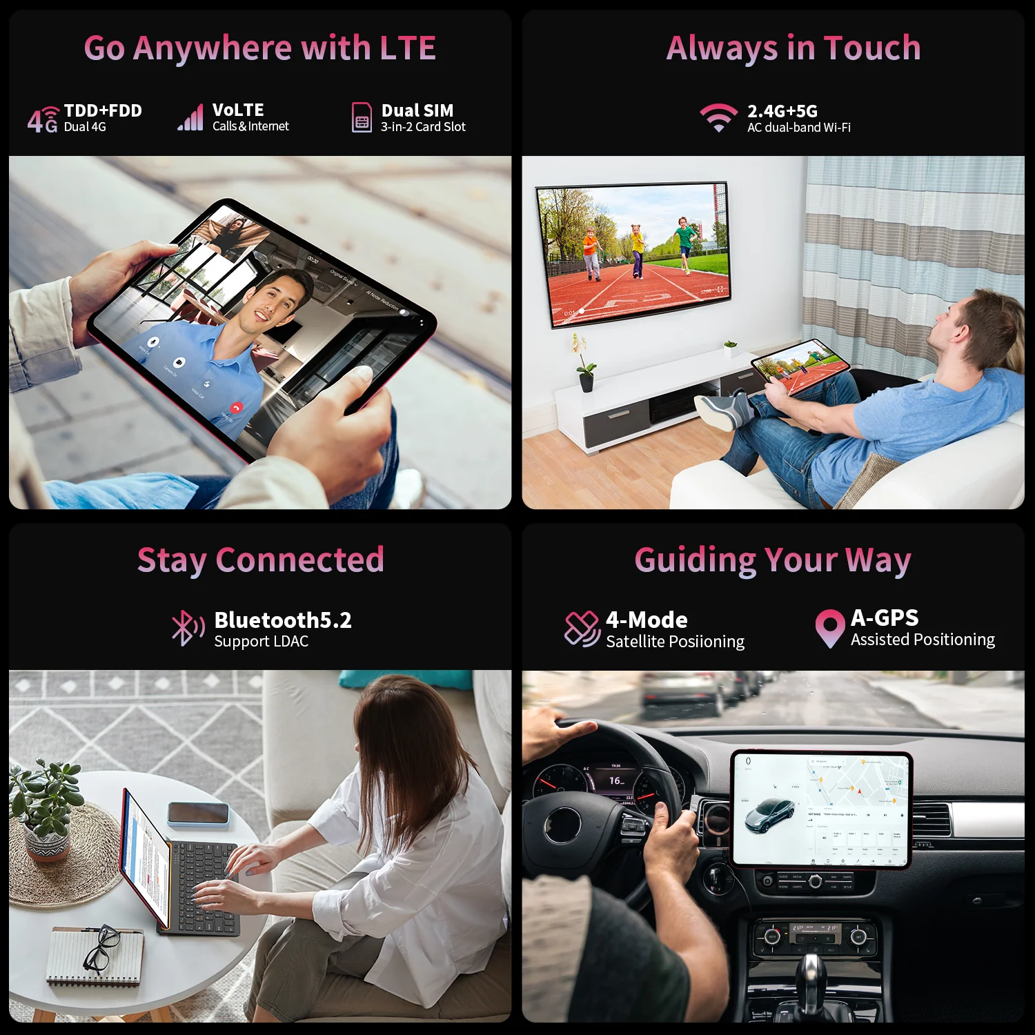 Teclast T65Plus، 13.4 بوصة، 120 هرتز ماكس فيو، Android 15 كمبيوتر لوحي، (8 جيجا بايت + 12 جيجا بايت) 20 جيجا بايت رام + 256 جيجا بايت روم، هيليو G99، 8 نوى، 1920X1200، شبكات ومكالمات 4 جيجا، فتحات بطاقة Sim مزدوجة، 5 ميجا بايت، 5 ميجا بايت، GPS، 13 ميجا بايت + 8 ميجا بايت + 8 ميجا بيكسل