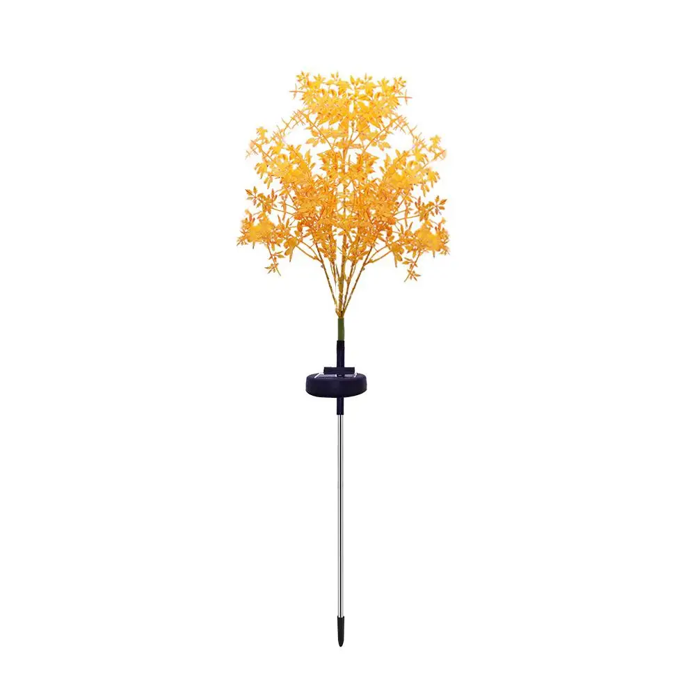 

Solar Powered Flower Lamp PVC Material Stainless Steel Tube Waterproof LED Garden Light Shaped Decorative Yellow Outdoor Solar